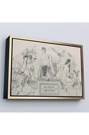 Ahşap Çerçeveli Gustav Klimt - Doğaın Alemleri Tablosu - The Realms Of Nature-7087