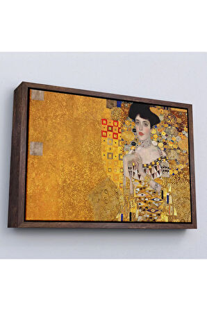Ahşap Çerçeveli Gustav Klimt - Altınlı Kadın Tablosu - The 'Woman İn Gold'-7088