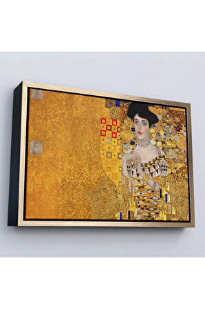 Ahşap Çerçeveli Gustav Klimt - Altınlı Kadın Tablosu - The 'Woman İn Gold'-7088
