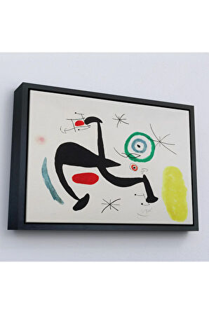Ahşap Çerçeveli Joan Miro - Tosca Şarkısını Söyleyen Geyik Tablo-7089