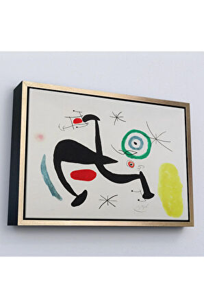 Ahşap Çerçeveli Joan Miro - Tosca Şarkısını Söyleyen Geyik Tablo-7089