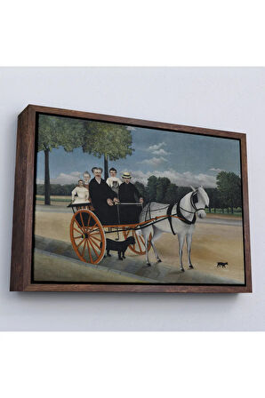 Ahşap Çerçeveli Yaşlı Adam Junier'İn Arabası Tablo-7090