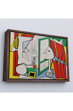 Ahşap Çerçeveli Pablo Picasso - Açık Pencere Tablo - La Fenetre Ouverte-7091