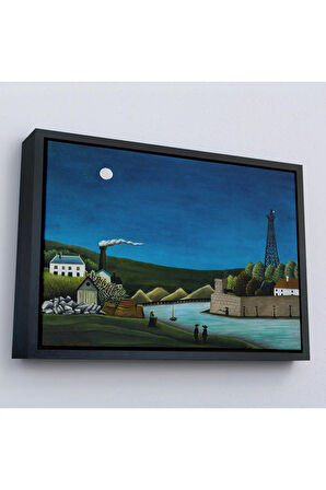 Ahşap Çerçeveli Henri Rousseau -Suresnes'Teki Seine Nehri Tablo - The Seine At Suresnes-7093