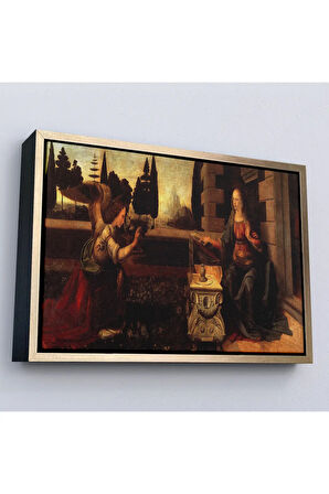 Ahşap Çerçeveli LeoTTÇ.KNVdo Da Vinci - Duyuru Tablo - Annunciation-7096