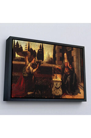 Ahşap Çerçeveli LeoTTÇ.KNVdo Da Vinci - Duyuru Tablo - Annunciation-7096