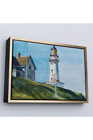 Ahşap Çerçeveli Edward Hopper - Deniz Feneri Tablo - Light At Two Lights-7097