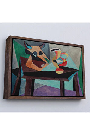 Ahşap Çerçeveli Pablo Picasso - Boğa Kafası Tablo-7103