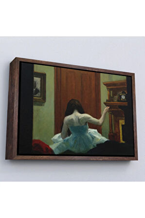 Ahşap Çerçeveli Edward Hopper - New York Interior Tablo-7105