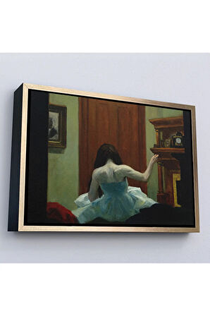 Ahşap Çerçeveli Edward Hopper - New York Interior Tablo-7105