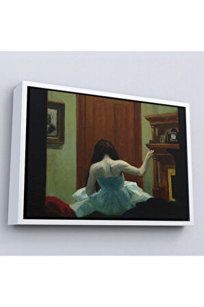 Ahşap Çerçeveli Edward Hopper - New York Interior Tablo-7105