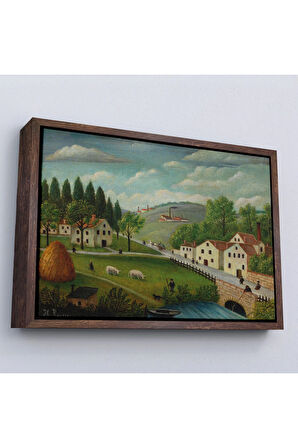 Ahşap Çerçeveli Rousseau - Bebek Arabaları Pastoral Tablosu-7108