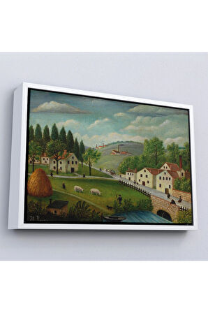 Ahşap Çerçeveli Rousseau - Bebek Arabaları Pastoral Tablosu-7108