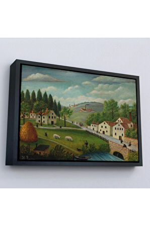 Ahşap Çerçeveli Rousseau - Bebek Arabaları Pastoral Tablosu-7108