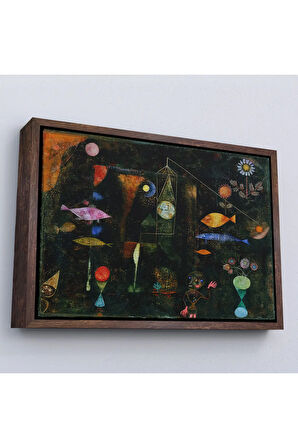Ahşap Çerçeveli Paul Klee - Sihirli Balık Tablo - Fish Magic-7109