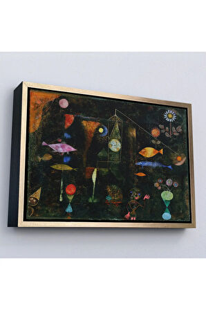 Ahşap Çerçeveli Paul Klee - Sihirli Balık Tablo - Fish Magic-7109