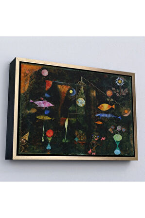 Ahşap Çerçeveli Paul Klee - Sihirli Balık Tablo - Fish Magic-7109