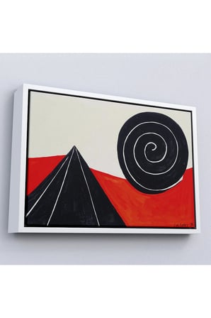 Ahşap Çerçeveli Alexander Calder - Piramit Ve Sarmal Tablo - Pyramid And Spiral-7111