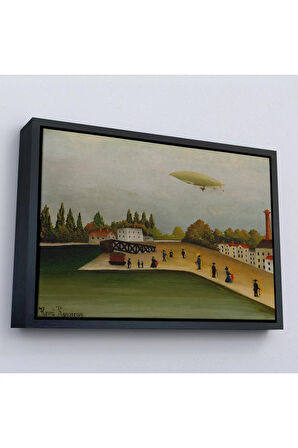 Ahşap Çerçeveli Henri Rousseau -Tokyo Japonya Quai D'Ivry Tablo-7112