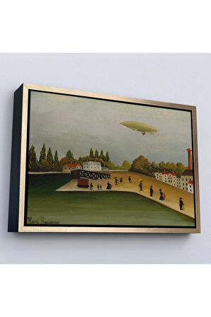 Ahşap Çerçeveli Henri Rousseau -Tokyo Japonya Quai D'Ivry Tablo-7112