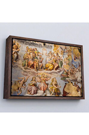 Ahşap Çerçeveli Giotto - Çan Kulesinin Tavan Resmi Tablo-7116