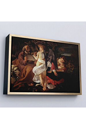 Ahşap Çerçeveli Caravaggio - Mısır'A Uçuşta Dinlenin Tablo - Rest On The Flight İnto Egypt-7119