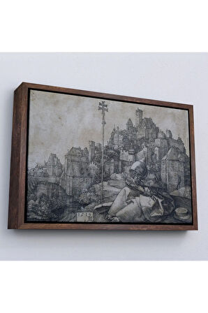 Ahşap Çerçeveli Albrecht Durer - Büyük Aziz Anthony Tablo-7122