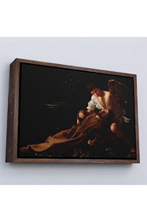 Ahşap Çerçeveli Caravaggio - Saint Francis Of Assisi İn Ecstasy Tablo-7123