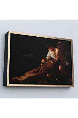 Ahşap Çerçeveli Caravaggio - Saint Francis Of Assisi İn Ecstasy Tablo-7123