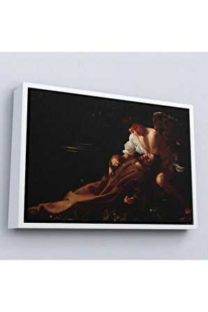 Ahşap Çerçeveli Caravaggio - Saint Francis Of Assisi İn Ecstasy Tablo-7123