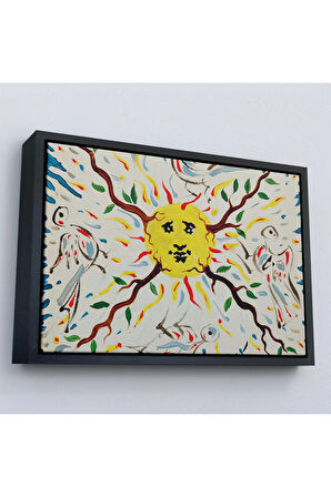 Ahşap Çerçeveli Salvador Dali - Bitki Güneşi Tablo-7127
