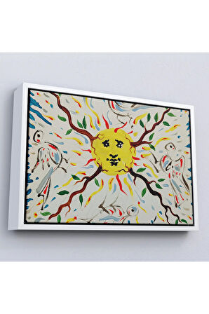 Ahşap Çerçeveli Salvador Dali - Bitki Güneşi Tablo-7127