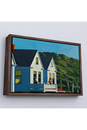 Ahşap Çerçeveli Edward Hopper - İkinci Kat Güneş Işığı Tablo - Second Story Sunlight-7129