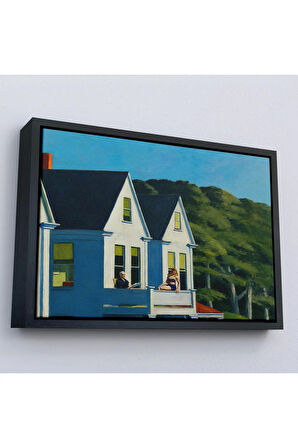 Ahşap Çerçeveli Edward Hopper - İkinci Kat Güneş Işığı Tablo - Second Story Sunlight-7129