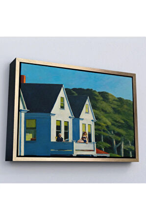 Ahşap Çerçeveli Edward Hopper - İkinci Kat Güneş Işığı Tablo - Second Story Sunlight-7129