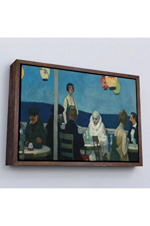 Ahşap Çerçeveli Edward Hopper - Mavi Gece Tablo-7131