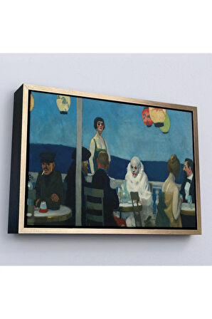 Ahşap Çerçeveli Edward Hopper - Mavi Gece Tablo-7131