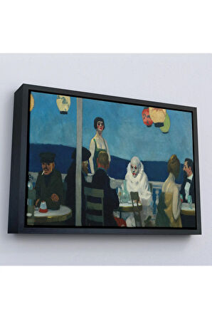 Ahşap Çerçeveli Edward Hopper - Mavi Gece Tablo-7131