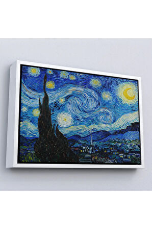 Ahşap Çerçeveli Vincent Van Gogh - Yıldızlı Gece Tablo - The Starry Night-7133