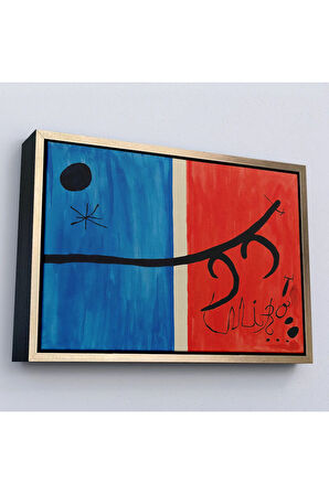 Ahşap Çerçeveli Joan Miro - El Vol De L'Alosa Çalışması Tablo-7135
