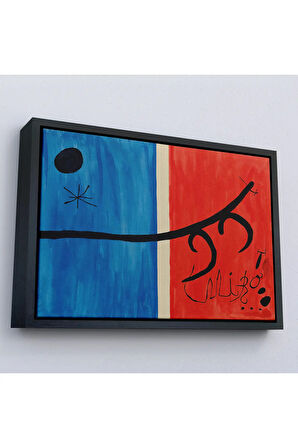 Ahşap Çerçeveli Joan Miro - El Vol De L'Alosa Çalışması Tablo-7135