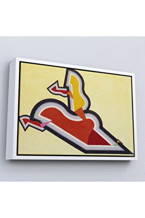 Ahşap Çerçeveli Joseph Schillinger - Ritim Çalışması Tablo - Study İn Rhythm: Red And Gold-7136