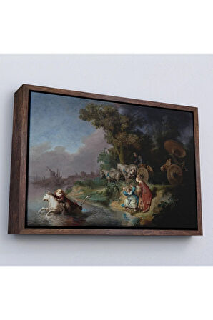 Ahşap Çerçeveli Rembrandt - Avrupalının Kaşırılışı Tablo - The Abduction Of Europa-7138
