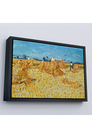 Ahşap Çerçeveli Vincent Van Gogh Provence'Te Hasat Tablo-7148