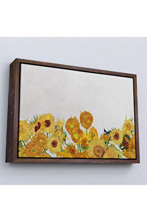 Ahşap Çerçeveli Vincent Van Gogh - Ayçiçekleri Tablo-7149
