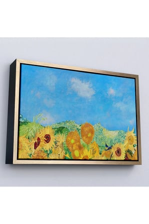 Ahşap Çerçeveli Vincent Van Gogh - Ayçiçekleri Tablo-7153