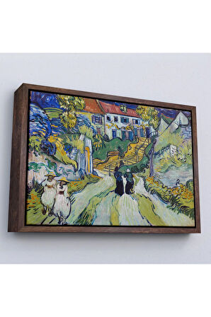 Ahşap Çerçeveli Vincent Willem Van Gogh - Auvers'Deki Merdiven Tablosu - Stairway At Auvers-7158