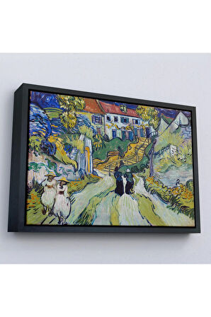Ahşap Çerçeveli Vincent Willem Van Gogh - Auvers'Deki Merdiven Tablosu - Stairway At Auvers-7158