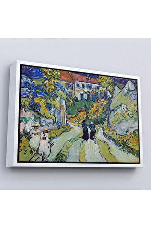 Ahşap Çerçeveli Vincent Willem Van Gogh - Auvers'Deki Merdiven Tablosu - Stairway At Auvers-7158