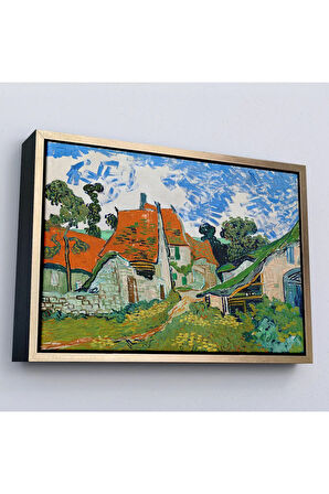 Ahşap Çerçeveli Vincent Willem Van Gogh - Auvers-Sur-Oise'Daki Sokak Tablosu-7159